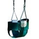 preview thumbnail 2 of 6, Swing-N-Slide Toddler Bucket Swing - Green with Green Chains - 11" W x 10" D x 50" H - 11" W x 10" D x 50" H