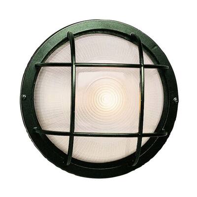 Cambridge 1-light Verde Green 8-inch Outdoor Flush Mount with Clear Ribbed Polycarbonate