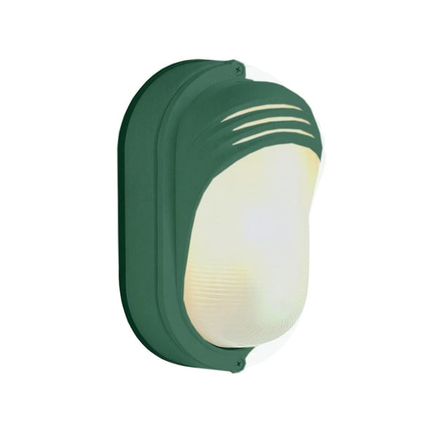 Cambridge 1 light Verde Green Outdoor Flush Mount with Clear Ribbed