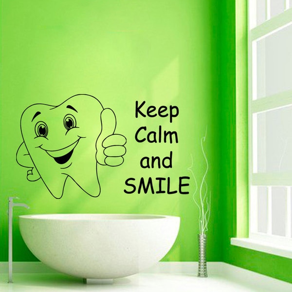 Keep Calm And Smile Quote Vinyl Sticker Wall Art - Overstock - 10036766