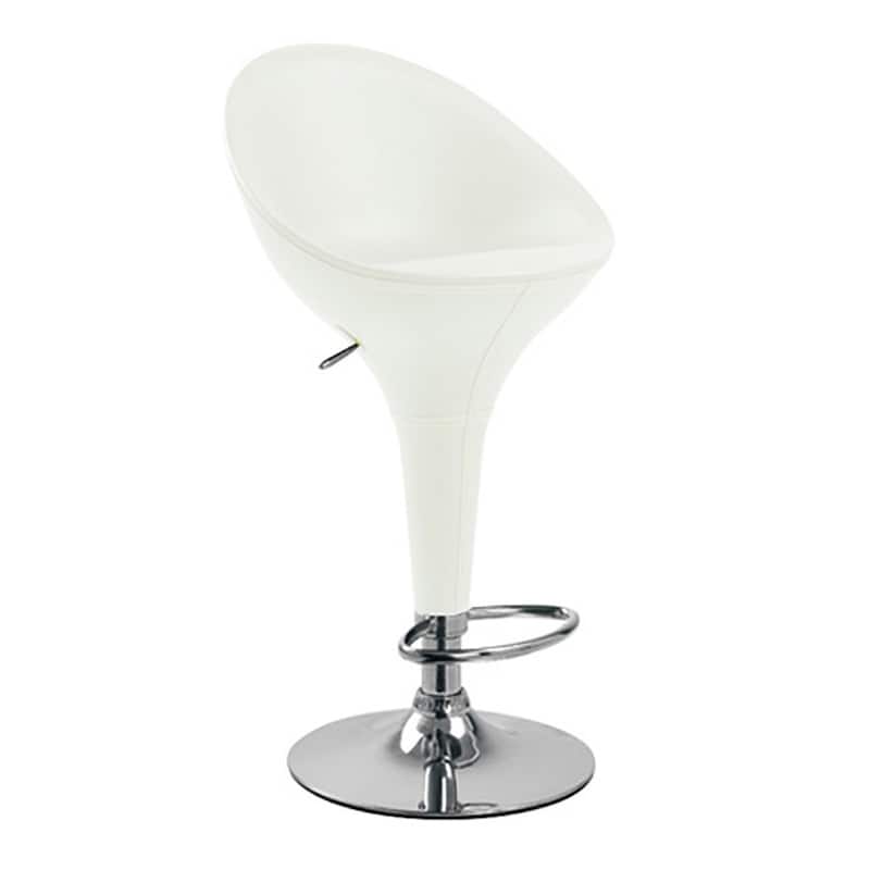 Beta Contemporary Adjustable Barstool - White