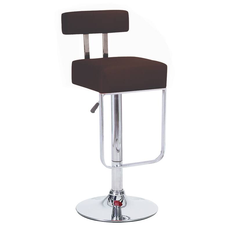Blok Contemporary Adjustable Barstool - Brown