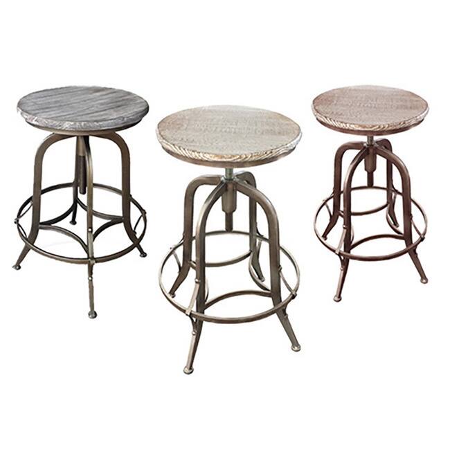 Chester Retro Steel Rotating Adjustable Height Barstool