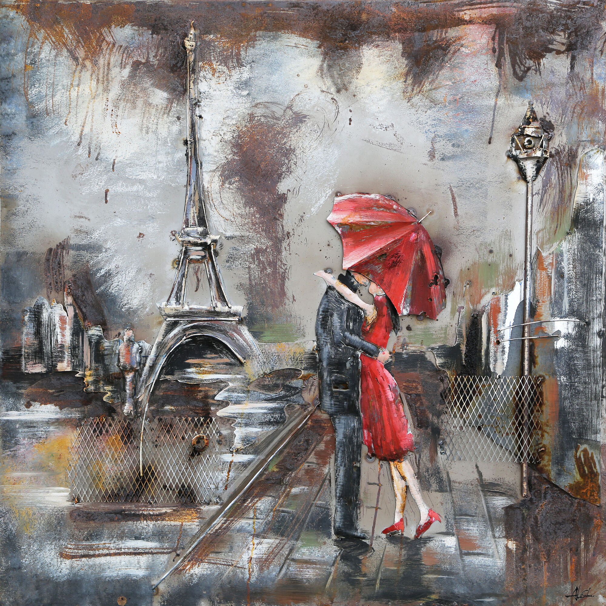 Paris Kiss Original Hand painted Wall Art - Bed Bath & Beyond