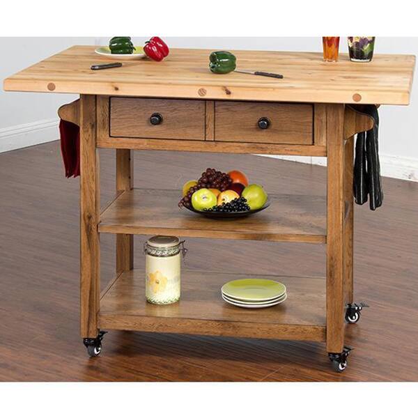 Sunny Designs Sedona Butcher Block Table with Drop Leaf