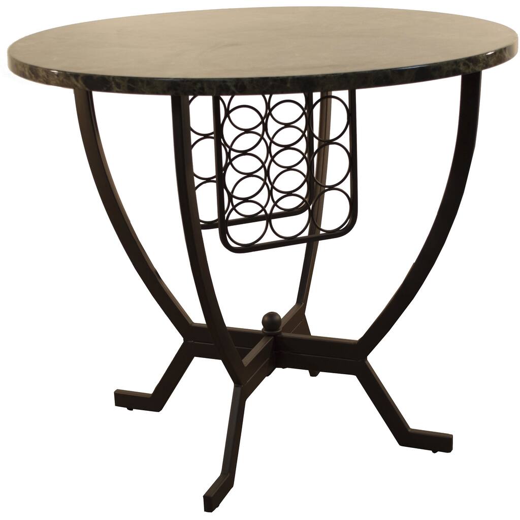 Concorde Faux Marble Pub Table with Wine Rack