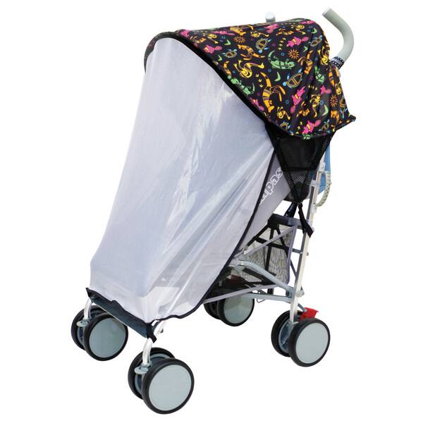 slide 1 of 1, Dreambaby Strollerbuddy Extenda-Shade with Insect Netting-Animal Print