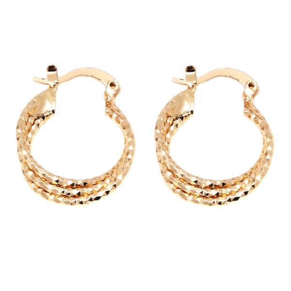 Download Shop Goldplated Triple Layer Twisted Hoop Earrings - On ...