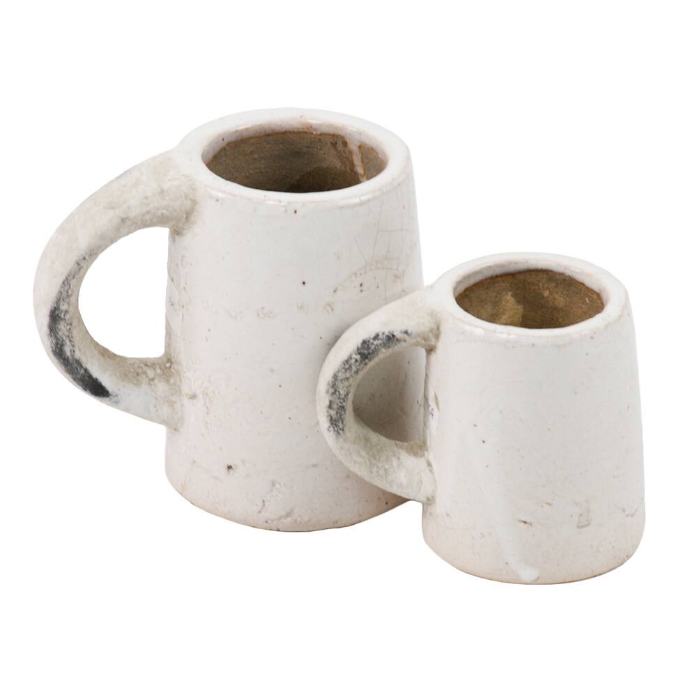 Distressed White Display Cup Pottery