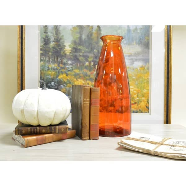 Shop Burnt Orange Glass Vase Overstock 10037389