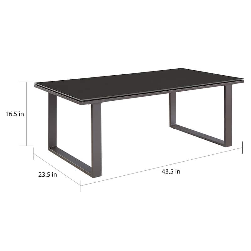 Chance Glass-top Outdoor Patio Coffee Table