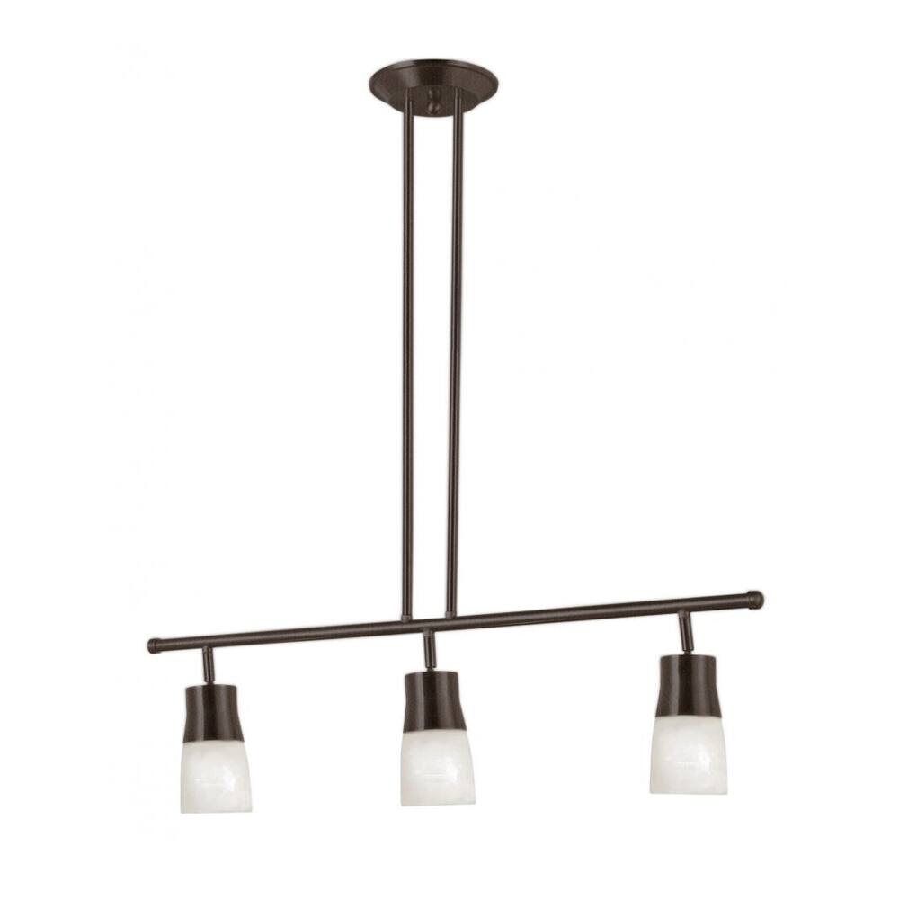 Cambridge 3-Light Rubbed Oil Bronze 6 in. Track Light with Opal Glass