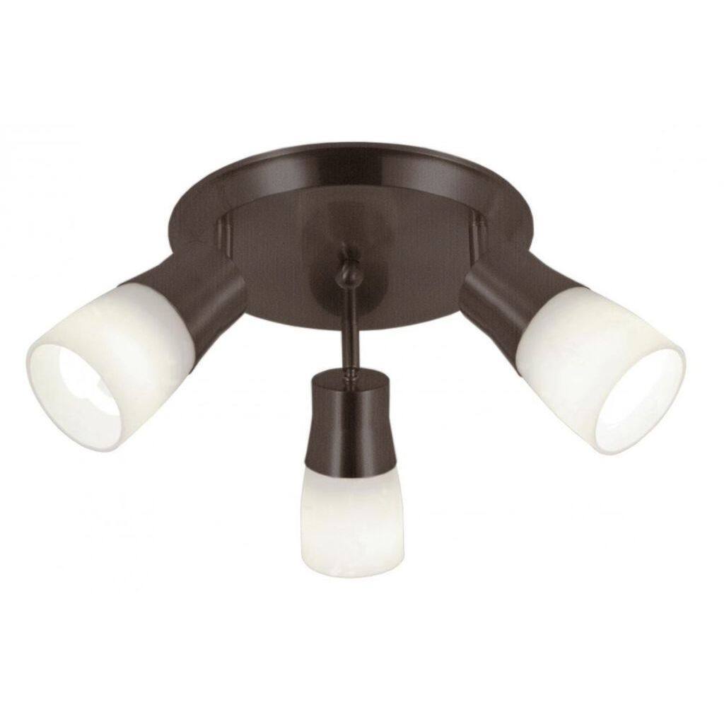 Cambridge 3-Light Rubbed Oil Bronze 14 in. Track Light with Opal Glass