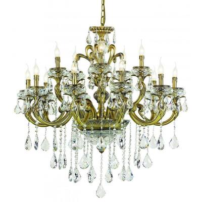 Cambridge 15-Light Antique Brass 40 in. Chandelier