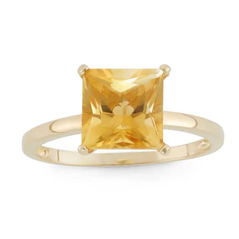10k Yellow Gold Princess-cut Birthstone Ring