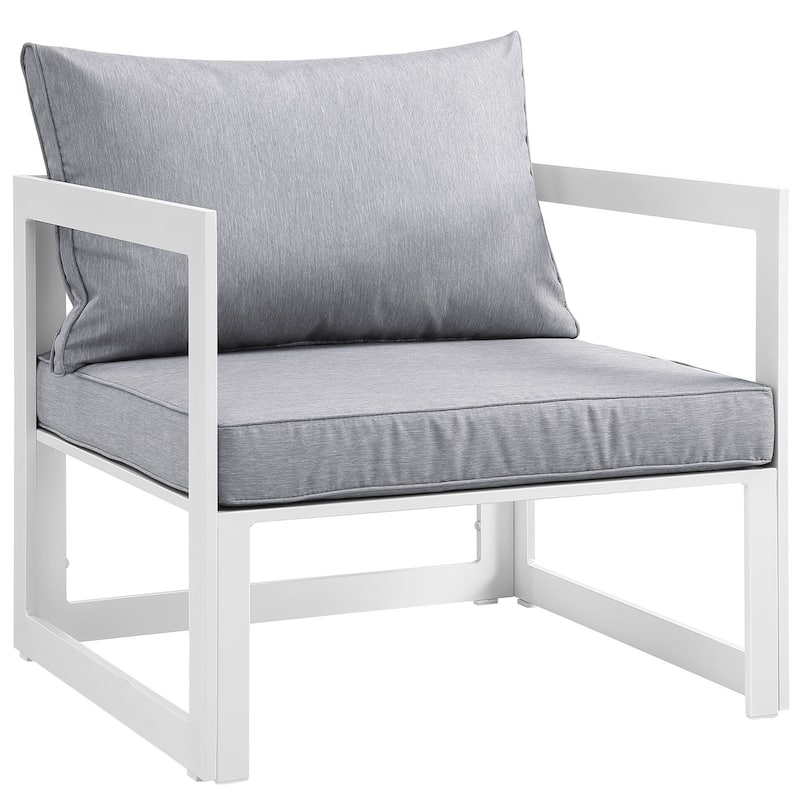 Chance Outdoor Patio Armchair - White/Grey