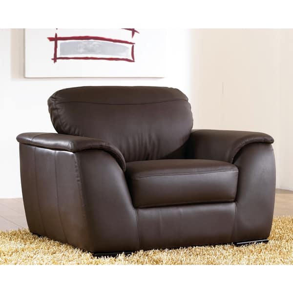 ABBYSON LIVING Ashton Brown Top Grain Leather Armchair Bed Bath