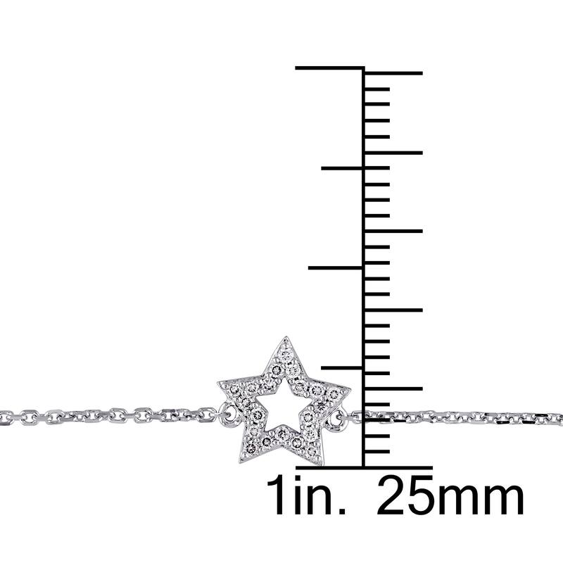 Miadora 14k White Gold 1/10ct TDW Diamond Star Bracelet
