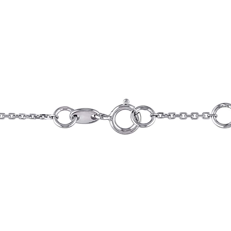 Miadora 14k White Gold 1/10ct TDW Diamond Star Bracelet