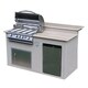 preview thumbnail 1 of 5, Cal Flame Outdoor Kitchen 4-Burner Barbecue Grill Island With Refrigerator
