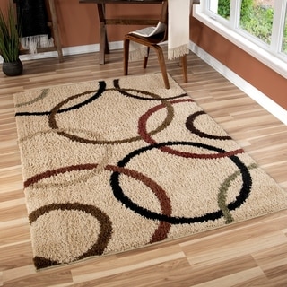 Beige shag area rug