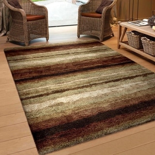 8' x 12' Rugs & Area Rugs to Decorate Your Floor Space - Overstock.com - Carolina Weavers Comfy and Cozy Riveting Shag Collection Dirt Road Red Shag Area  Rug (7