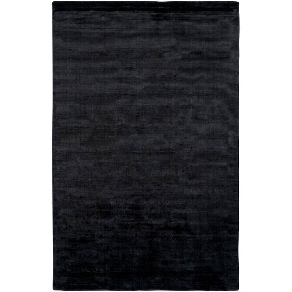 Sevita Black Rectangle Solid Area Rug (8' x 10') - 8' x 10'/Surplus