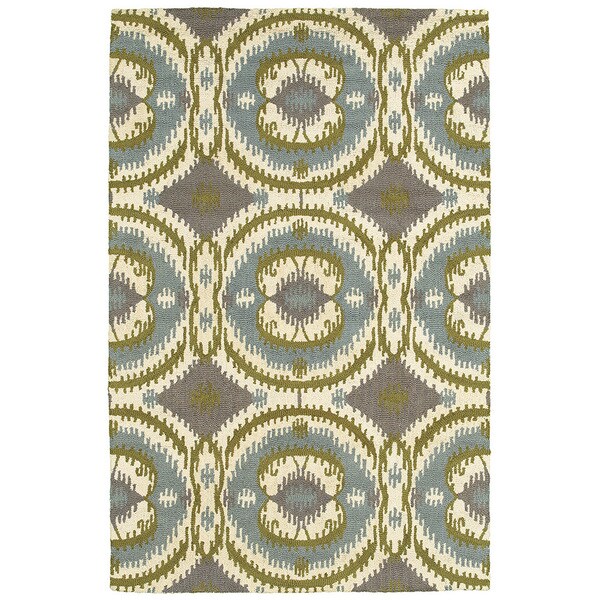 Dazzle Grey/ Light Blue Geometric Area Rug (8' x 10') Free Shipping