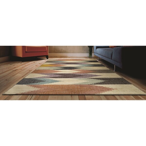 Shop Couristan Mesquite Bayou/LinenPlumDusty Blue Area Rug 5'3 x 7'6 Free Shipping Today