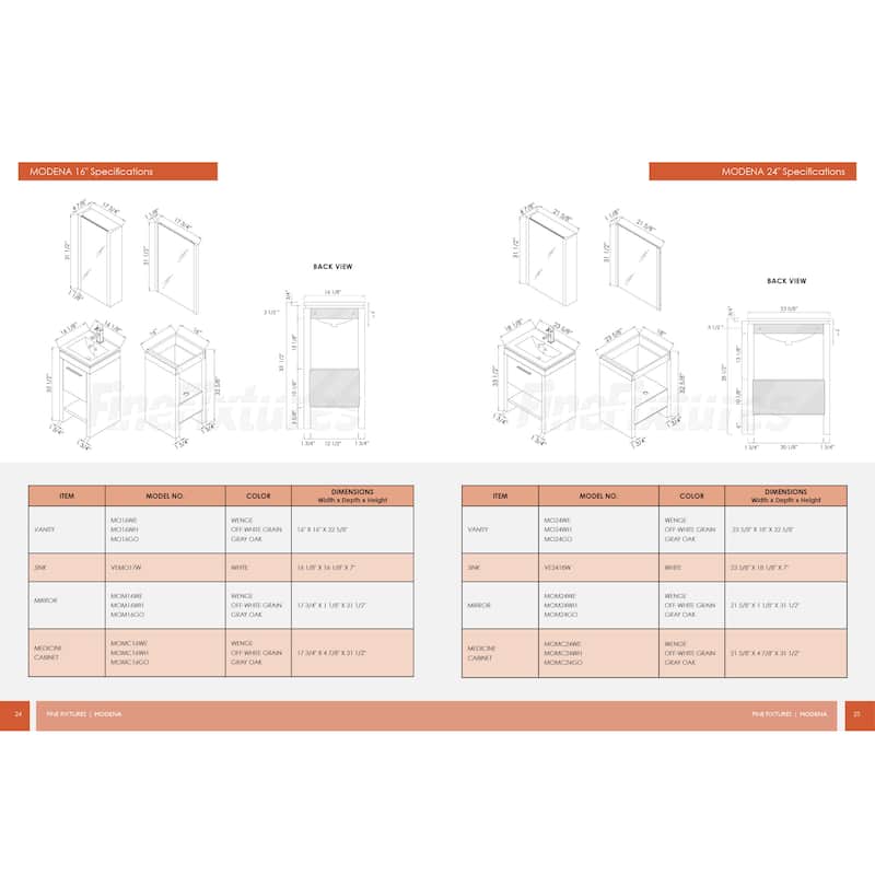 Fine Fixtures Modena 24-inch Mirror