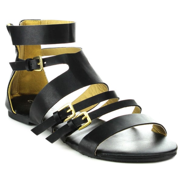 Shop C Label DARBY-2 Women's Gladiator Back Zipper Flat Sandals - Free ...