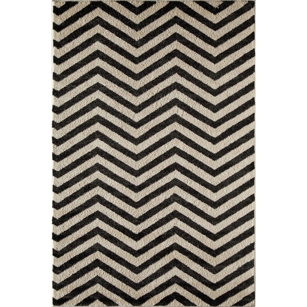 Canyon Black/ Ivory (5' x 8') Rug