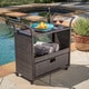 preview thumbnail 2 of 10, Corona Outdoor Wicker Bar Cart by Christopher Knight Home