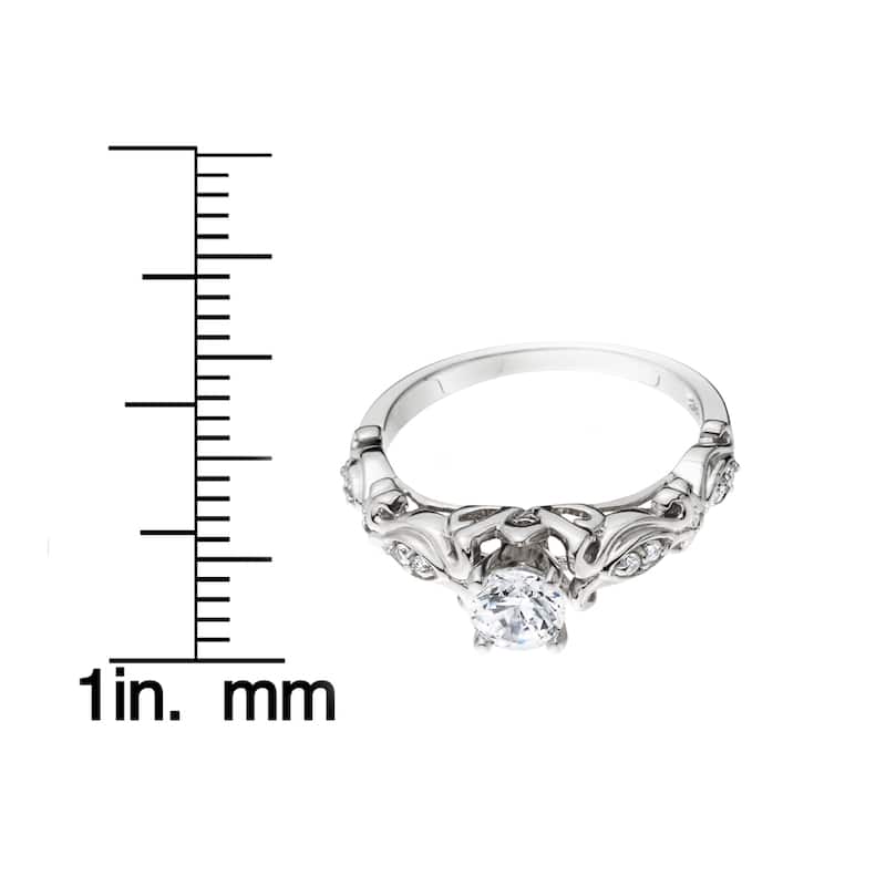 14k White Gold 1/2 ct TDW Vintage Diamond Engagement Ring