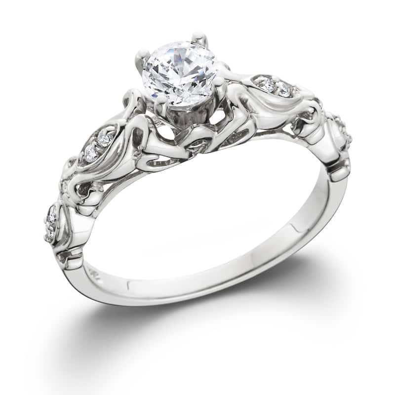 14k White Gold 1/2 ct TDW Vintage Diamond Engagement Ring - 4