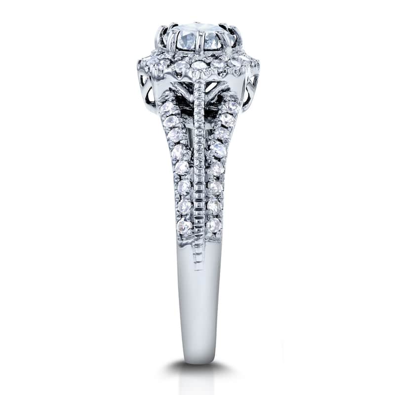 Annello by Kobelli 14k White Gold 4/5ct TDW Round Diamond Engagement Ring