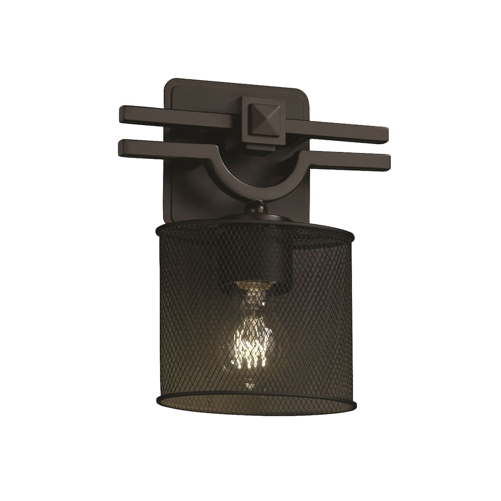 Justice Design Wire Mesh Argyle 1-light Dark Bronze ADA Wall Sconce, Oval Shade