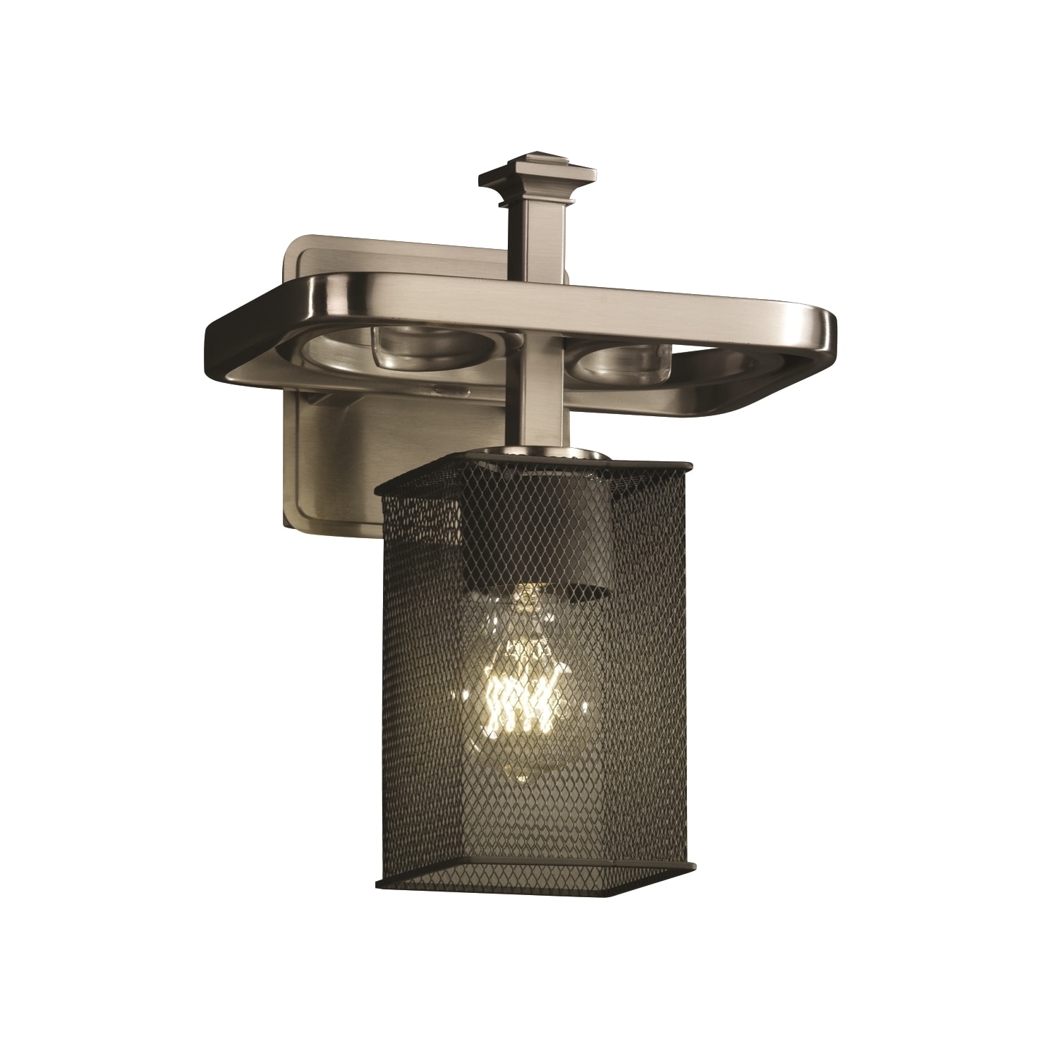 Justice Design Arcadia 1-light Wall Sconce, Brushed Nickel - Silver