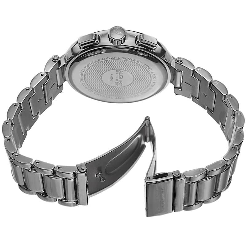 August Steiner Men's Swiss Quartz Chronograph Silver-Tone Bracelet Watch