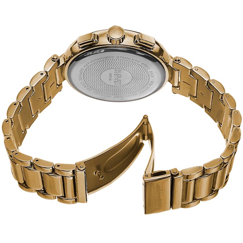 August Steiner Men's Swiss Quartz Chronograph Gold-Tone Bracelet Watch - Blue