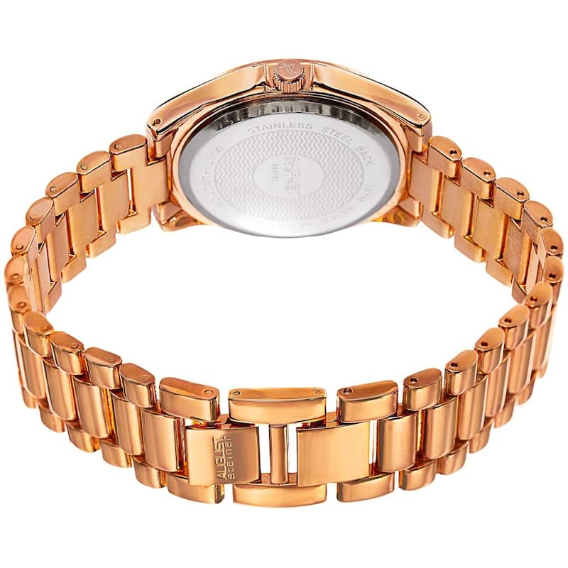 August Steiner Women's Quartz Colorful Dial Multifunction Rose-Tone Bracelet Watch