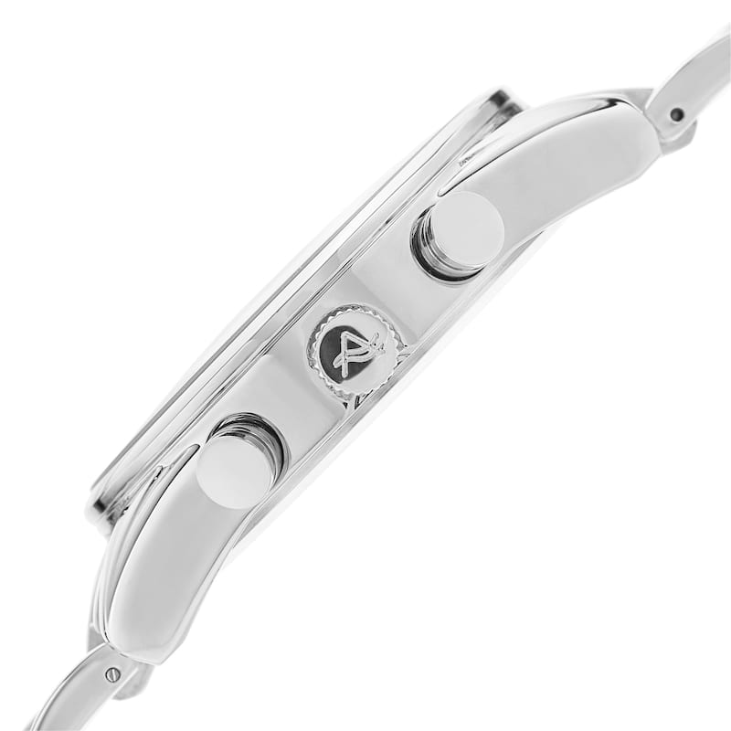 August Steiner Men's Quartz Chronograph Stainless Steel Silver-Tone Bracelet Watch