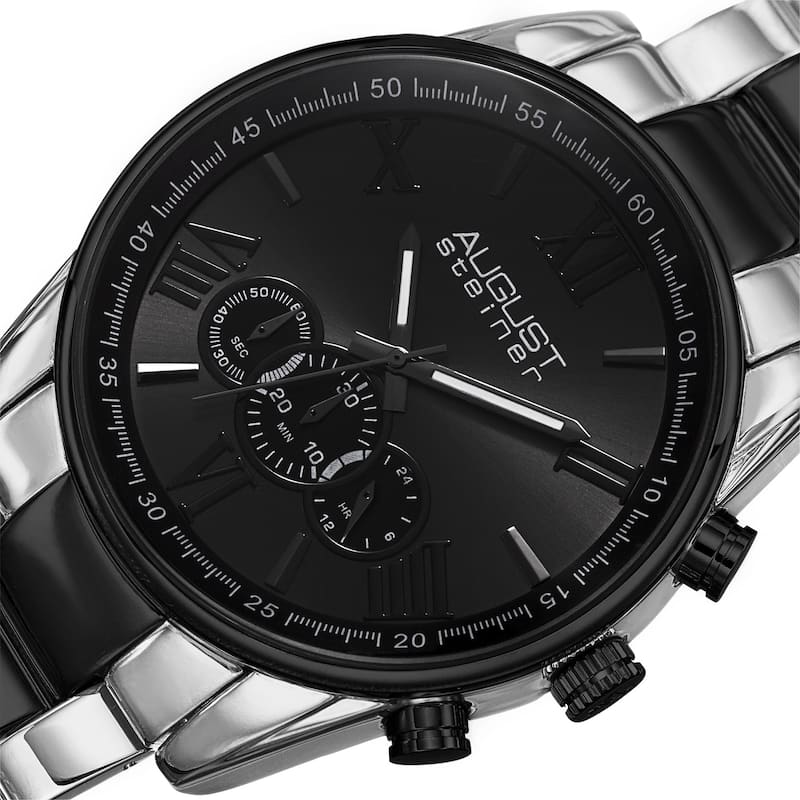 August Steiner Men's Quartz Chronograph Stainless Steel Two-Tone Bracelet Watch