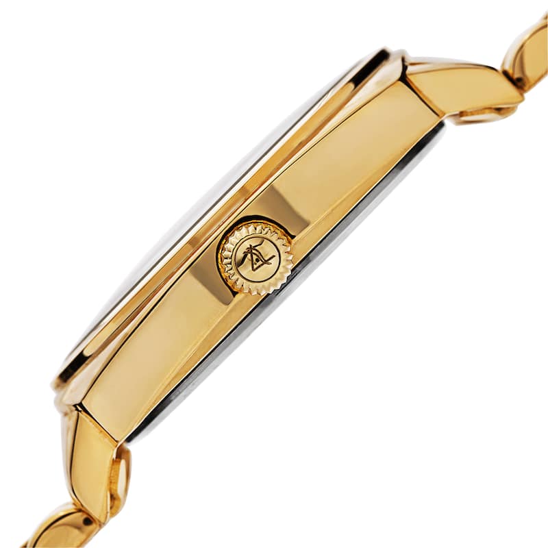 August Steiner Men's Swiss Quartz Arabic Numerals Stainless Steel Gold-Tone Bracelet Watch