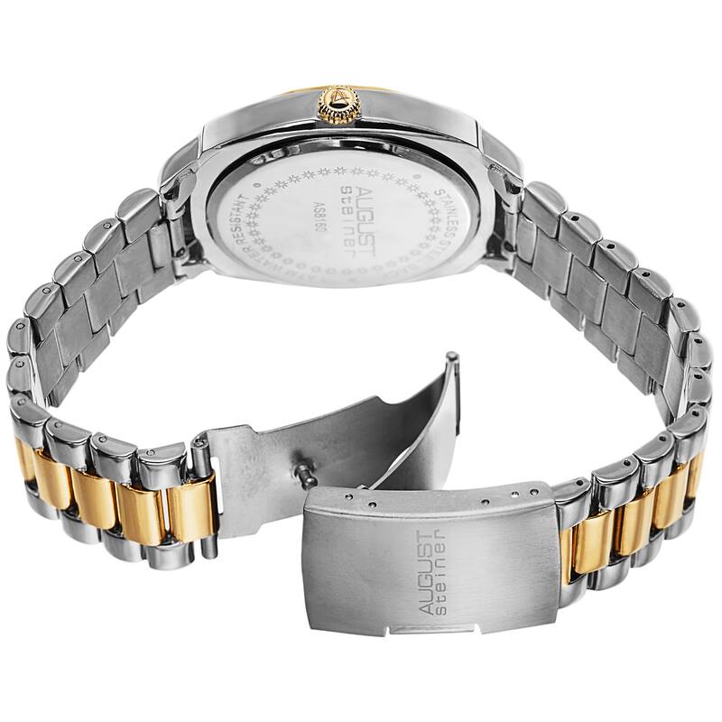 August Steiner Men's Swiss Quartz Arabic Numerals Stainless Steel Two-Tone Bracelet Watch