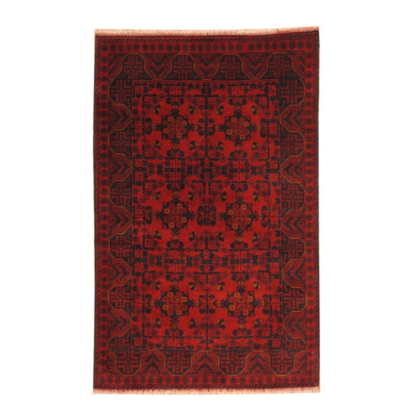 Handmade Herat Oriental Afghan Tribal Khal Mohammadi Wool Rug (Afghanistan) - 4' x 6'4