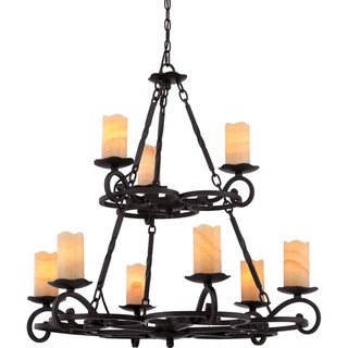Armelle Imperial Bronze 9-light Two Tier Chandelier (Bronze) - Chandeliers For Bedrooms by Overstock.com