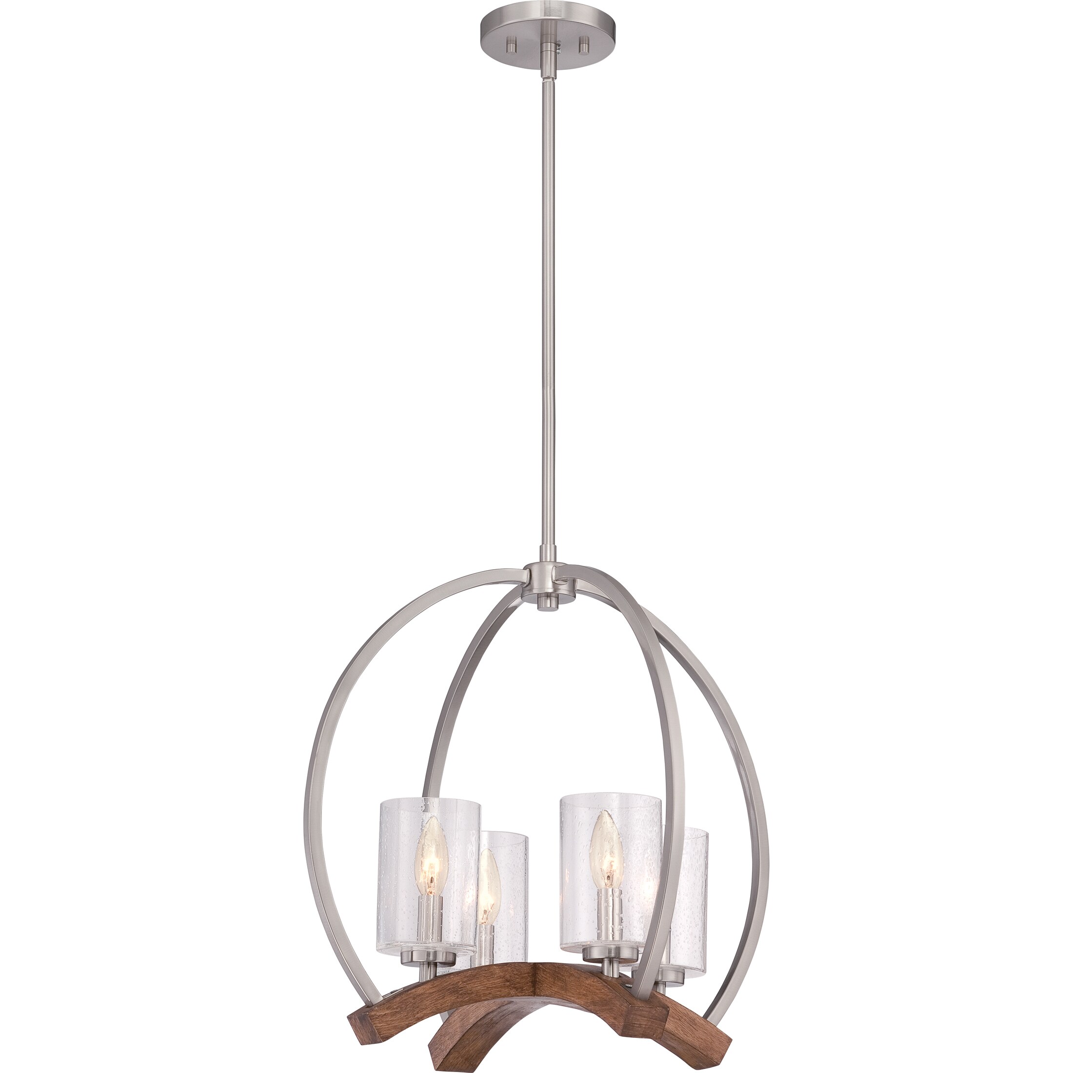 Quoize Kayden 4-light Brushed Nickel Chandelier (Brushed Nickel Chandelier) - Chandeliers For Bedrooms by Overstock.com