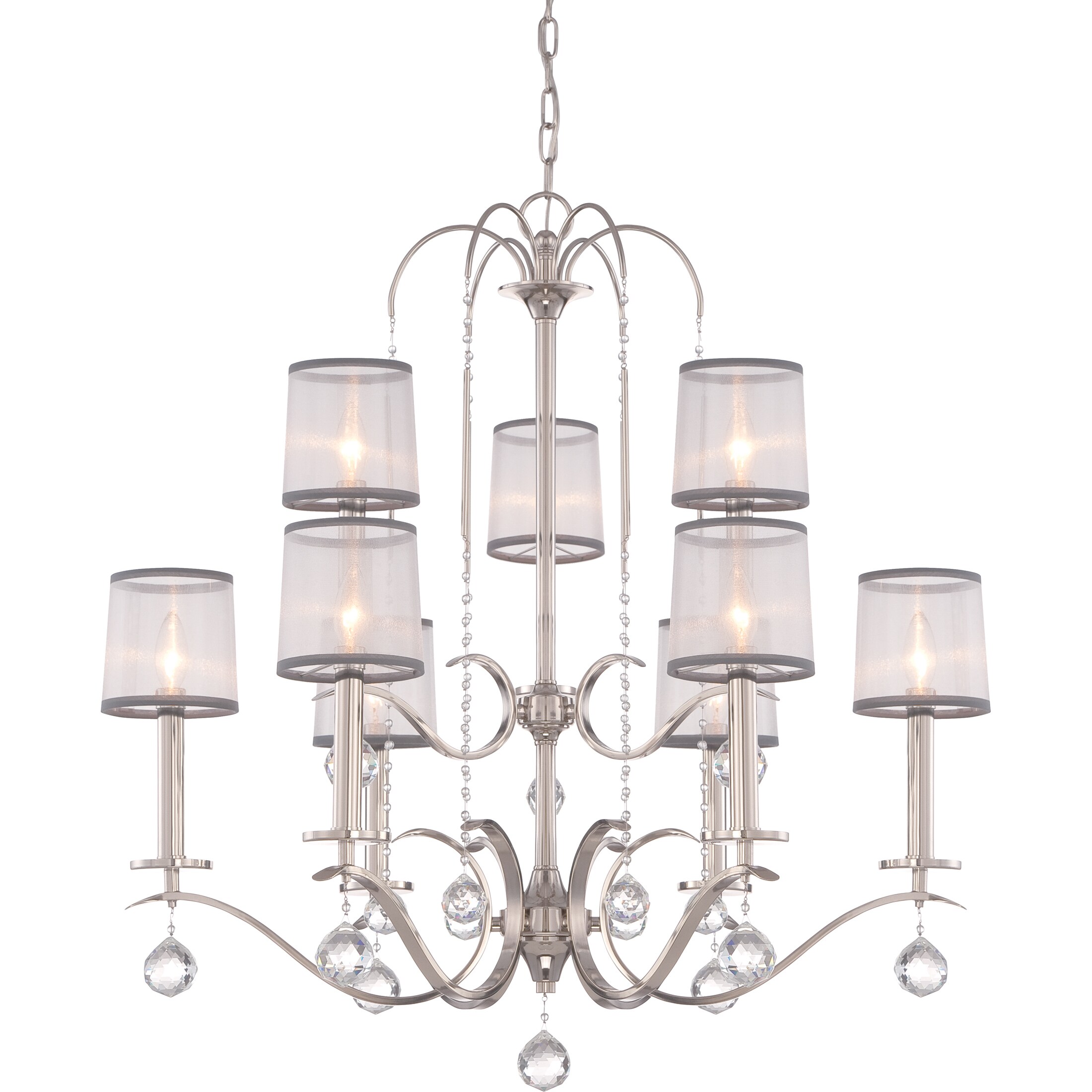 Quoizel Whitney Imperial Silver Two Tier 9-light Chandelier (Silver) - Chandeliers For Bedrooms by Overstock.com