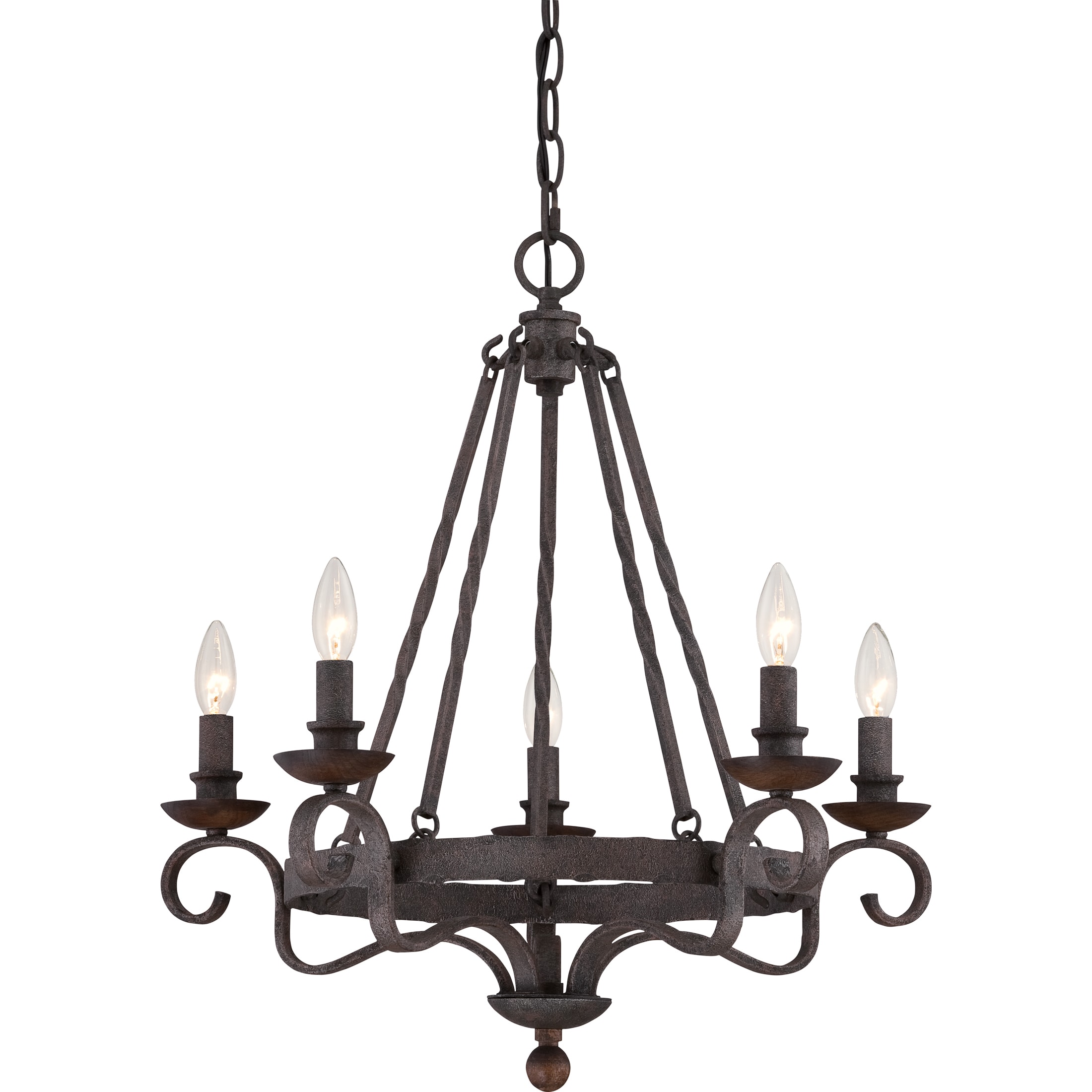 Quoizel Noble Rustic Black 5-light Chandelier (Black) - Chandeliers For Bedrooms by Overstock.com